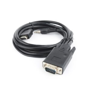 Gembird A-HDMI-VGA-03-10 vaizdo kabelio adapteris 3 m HDMI + 3.5mm VGA (D-Sub) Juoda - Image 2