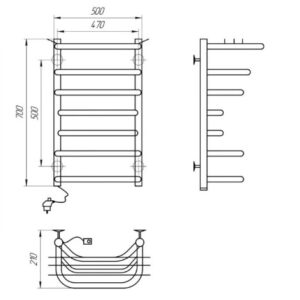 Rankšluosčių džiovintuvas Kosser Kanna 700x500/7 EL reg. baltas - Image 2