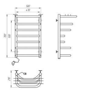 Rankšluosčių džiovintuvas Kosser Kanna 700x500/7 EL reg. juodas - Image 2
