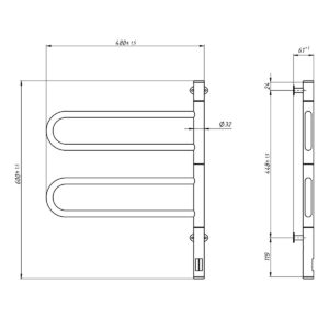Rankšluosčių džiovintuvas Navin Fouette 480*600 Sensor juodas 12-212033-4860 - Image 2
