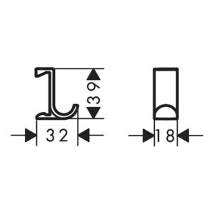 Rankšluosčio kabliukas Hansgrohe WallStoris, 27914670, juoda matinė, 2vnt - Image 2