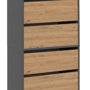 Topeshop MODO X2 ANT/ART batų dėžė Uždaras Antracitas, Ąžuolas