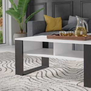 Topeshop MODERN 2P BIEL CZ kavos staliukas, staliukas prie lovos, kitas mažas staliukas Stačiakampio 2 kojos - Image 2