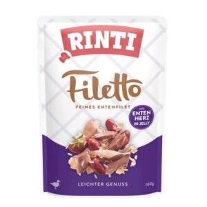 RINTI Filetto Chicken fillet with duck hearts- drėgnas ėdalas šunims - 100g