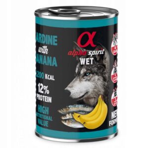 ALPHA SPIRIT WET Sardinė su bananu - drėgnas maistas šunims - 400g