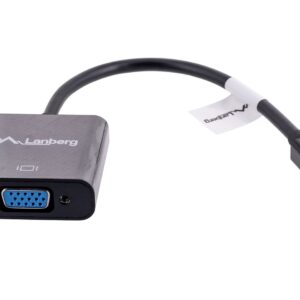Lanberg AD-0006-BK vaizdo kabelio adapteris 0,2 m VGA (D-Sub) Mini DisplayPort Juoda