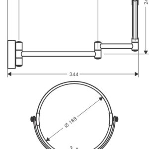 Skutimosi veidrodis Hansgrohe AddStoris, 41791000, chromas - Image 3