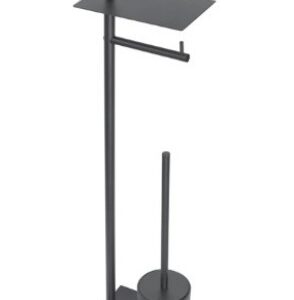 Stovas su tualetinio popieriaus laikikliu ir šepečiu Kapitan NETS 96 61 55 juodas matinis