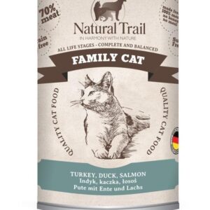 NATURAL TRAIL Family Cat Turkey, duck, salmon - šlapias kačių maistas - 400g