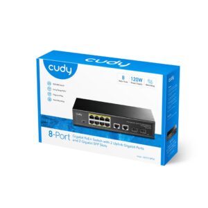 Cudy GS1010PS2 tinklo komutatorius Ne-valdomas Gigabit Ethernet (10/100/1000) Maitinimas per Eternetą (PoE) Juoda - Image 3