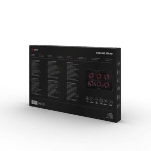 Nešiojamojo kompiuterio aušinimo padėklas, 6 ventiliatoriai su apšvietimu, 2000 RPM., SAVIO COS-01 - Image 2