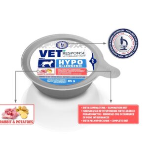 VET RESPONSE Hypoallergenic Rabbit - šlapias kačių maistas - 85g - Image 2