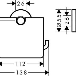 Tualetinio popieriaus laikiklis Hansgrohe Logis Universal 41723000 - Image 2