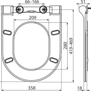 Unitazo dangtis - sėdynė Ravak Uni Chrome Slim, X01550 - Image 2