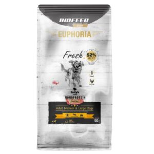 EUPHORIA Fresh Adult Monoprotein Turkey M/L - sausas maistas šunims - 50g