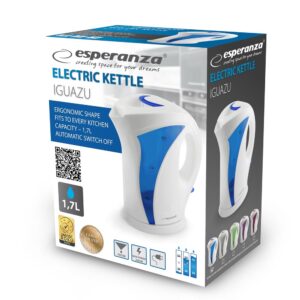 Esperanza EKK018B Elektrinis virdulys 1,7 l, baltas/mėlynas - Image 2