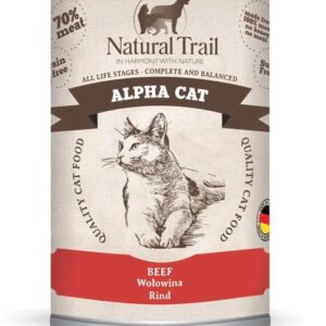 NATURAL TRAIL Alpha Cat Beef - šlapias kačių maistas - 400g