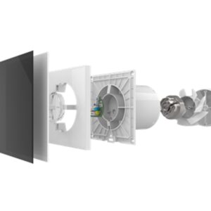 Ventiliatorius Vlano EOS 100 T WH (Baltu stiklu su laikmačiu) 100 mm - Image 2