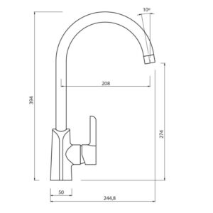 Virtuvinis maišytuvas Aquasanita 5523JG-601 - Image 2