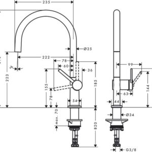 Virtuvinis maišytuvas Hansgrohe TALIS M54 72843670 (juodas matinis) - Image 2