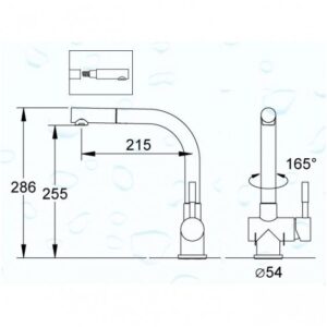 Virtuvinis maišytuvas su dušu Blue Water Lira chromas - Image 2