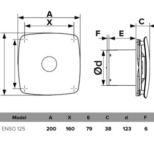 Vonios kambario ventiliatorius Vlano ENSO 100 T (Su Laikmačiu) 100 mm - Image 3