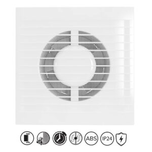 Vonios kambario ventiliatorius Vlano E 125 ST (su laikmačiu) 125 mm - Image 2