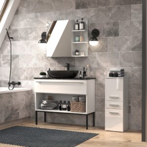 Topeshop NEL V DDS BIEL POŁ vonios kambario spintelė Balta - Image 2