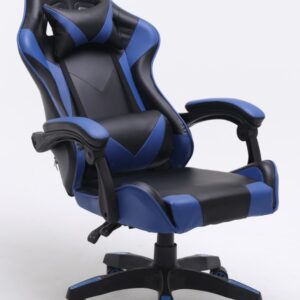 Topeshop FOTEL REMUS mėlynos spalvos biuro kėdė Paminkštinta sėdynė Paminkštinta nugaros atrama