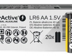 EverActive šarminės baterijos LR6 AA Industrial Alkaline - dėžutė su 40 vienetų