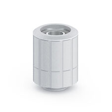 Bitspower Artemis tiesi jungtis, G1/4 colio išorinis sriegis iki 16/10 mm, pasukama - smėliasrove apdorota sidabrinė