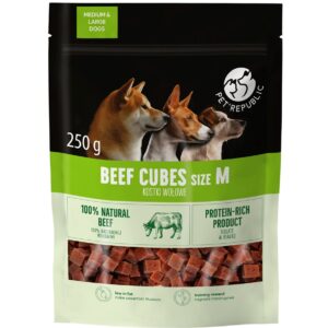 PETREPUBLIC Beef cubes M - skanėstas šuniui - 250g