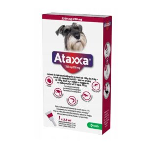 ATAXXA 1250mg/250mg (10-25 kg) - lašai nuo blusų ir erkių šunims – 1x2,5ml