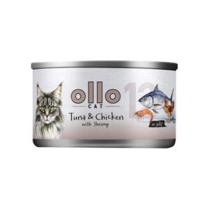 OLLO Cat nr 12 Tuna & Chicken with shrimp in jelly - šlapias kačių maistas - 70g