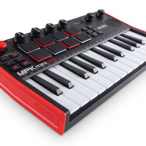 AKAI MPK Mini Play MK3 Valdymo klaviatūra Valdiklis MIDI USB Juoda, Raudona