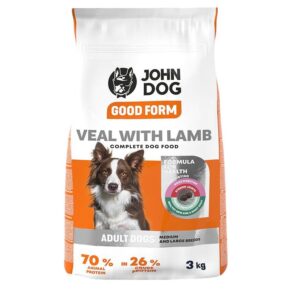 JOHN DOG Good Form Medium an large breeds Veal with lamb - sausas maistas šunims - 3kg