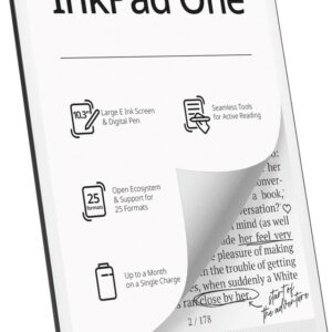 E-knygų skaitytuvas „PocketBook InkPad One 1030“ 10,3 colių, „E-ink Mobius“, 32 GB, „Wi-Fi“, matinė juoda - Image 2