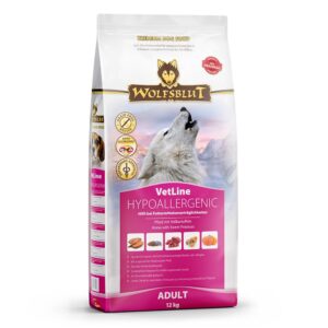WOLFSBLUT VetLine Hypoallergenic Horse - sausas maistas šunims - 12kg
