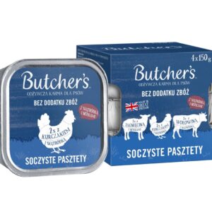 BUTCHER'S Original Mix Juicy pates - šlapias maistas šunims - 4 x 150g