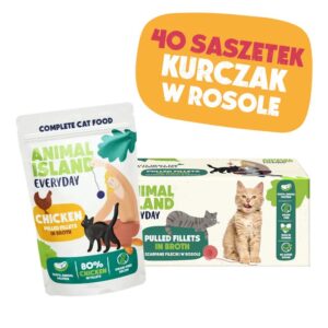 ANIMAL ISLAND Chicken in broth - šlapias kačių maistas - 40x85g