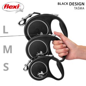 Flexi Black Design L 5 m Geltona Šuo Susitraukiantis pavadėlis - Image 2