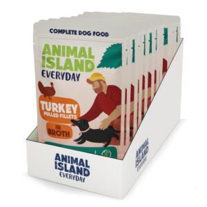 ANIMAL ISLAND Turkey Fillets in broth - drėgnas ėdalas šunims - 10x150g