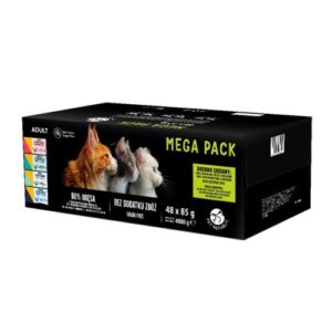 PETREPUBLIC Mega Pack Chicken, Turkey, Lamb, Salmon, Tuna - šlapias kačių maistas - 48x85g