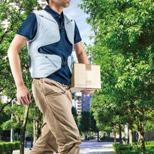 Akumuliatorinė vėdinama liemenė MAKITA DFV214A01, balta, S-L - Image 4