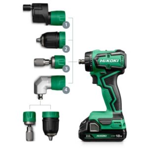 Akumuliatorinis suktuvas HiKOKI DS18DDQ 2,0Ah su sukimo priedais - Image 3