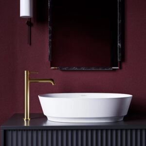 Aukštas šlifuoto aukso spalvos praustuvo maišytuvas OMNIRES Y Y1212GLB - Image 2