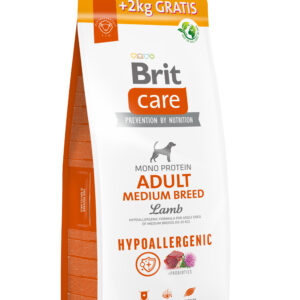 Brit Care Hypoallergenic Adult Medium Breed Lamb sausas maistas šunims su ėriena 12 + 2 kg