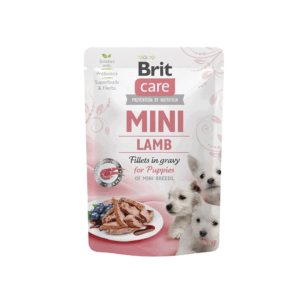 Brit Care Mini konservai jauniems šunims Puppy Lamb fillets in gravy, 85 g