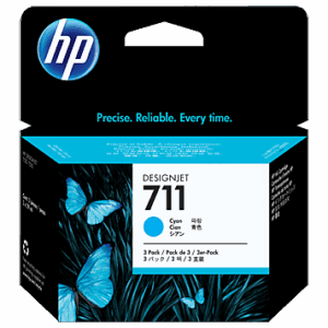HP CZ134A ink cartridge No. 711, cyan, 3 pack