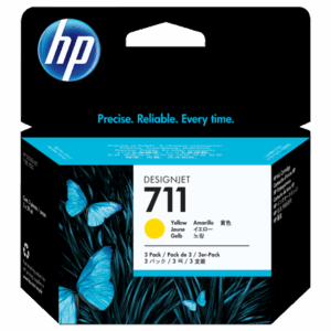 HP CZ136A ink cartridge No. 711, yellow, 3 pack